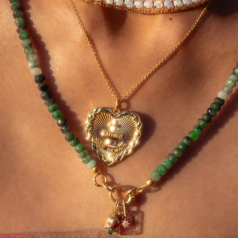 Qu'hier Que Demain Heart Pendant Necklace