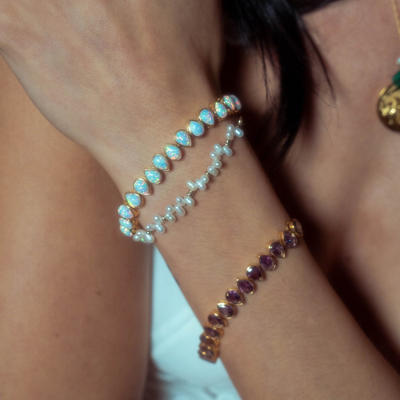 Solid Gold Baroque Pearl Bracelet