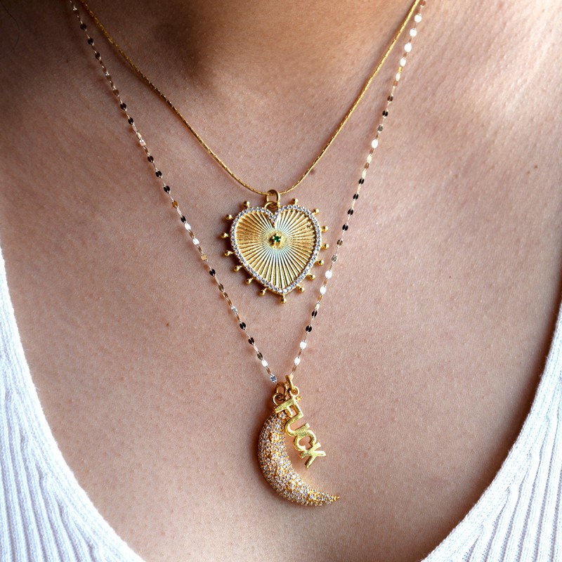 Bold Heart Ray Necklace