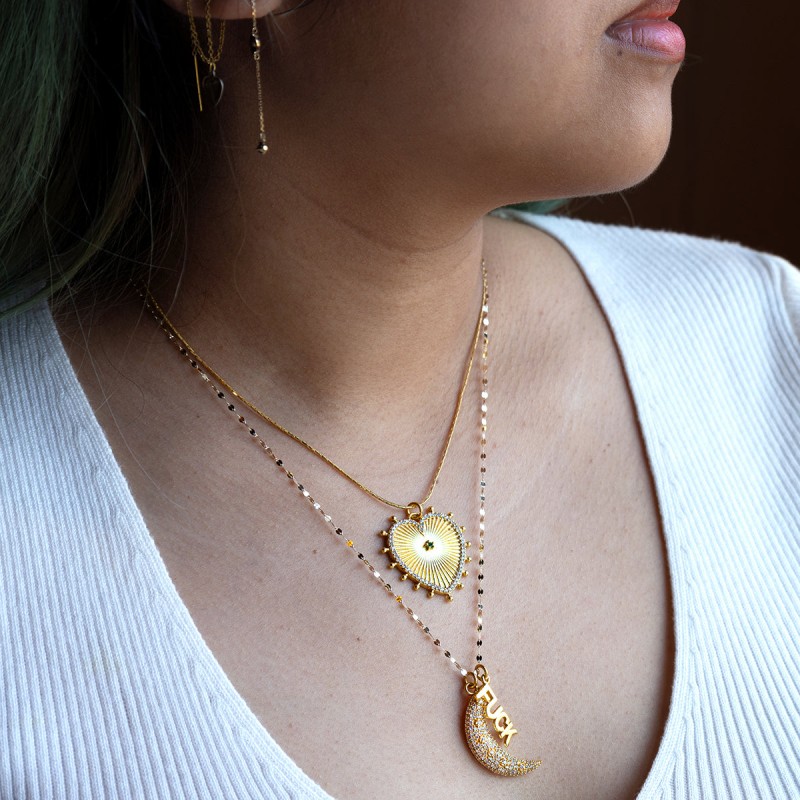 Bold Heart Ray Necklace