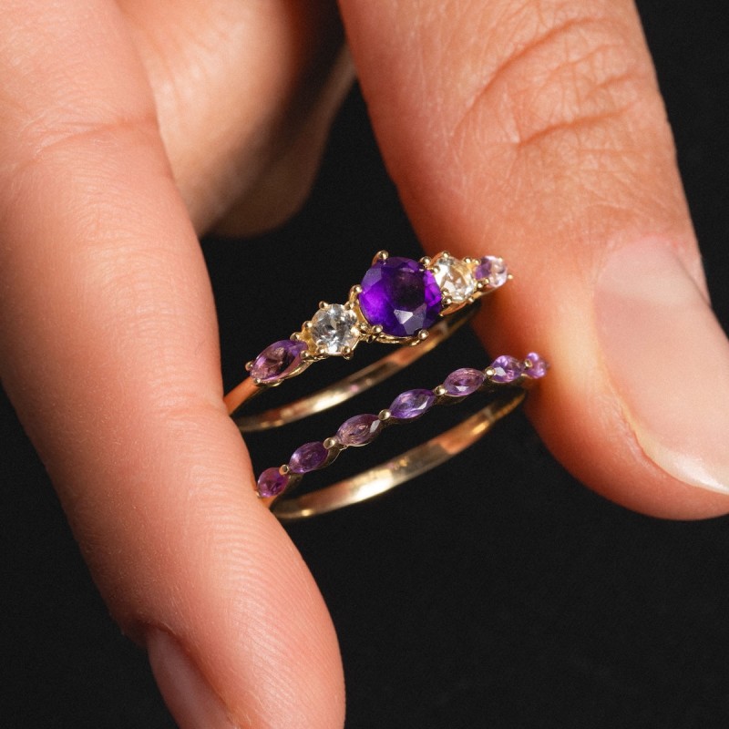 Solid Gold 2025 February Capsule Classic Amethyst Statement Ring