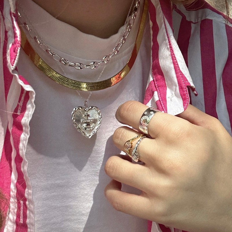 Qu'hier Que Demain Heart Pendant Necklace