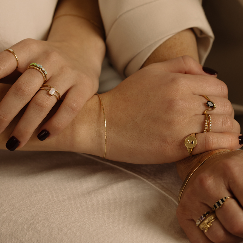 Solid Gold Structured Bracelet