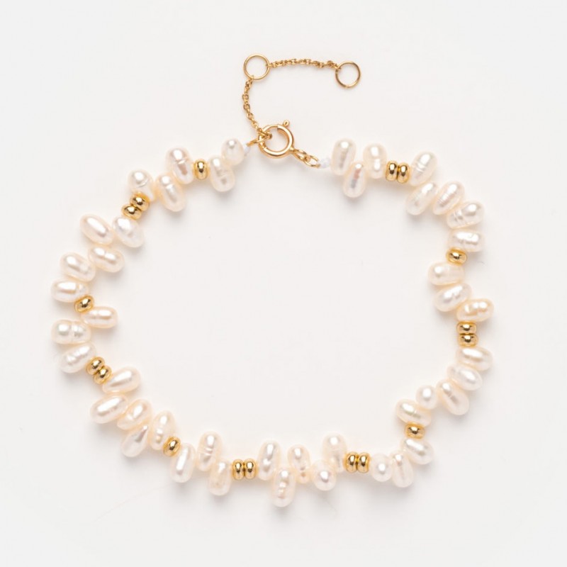 Solid Gold Baroque Pearl Bracelet