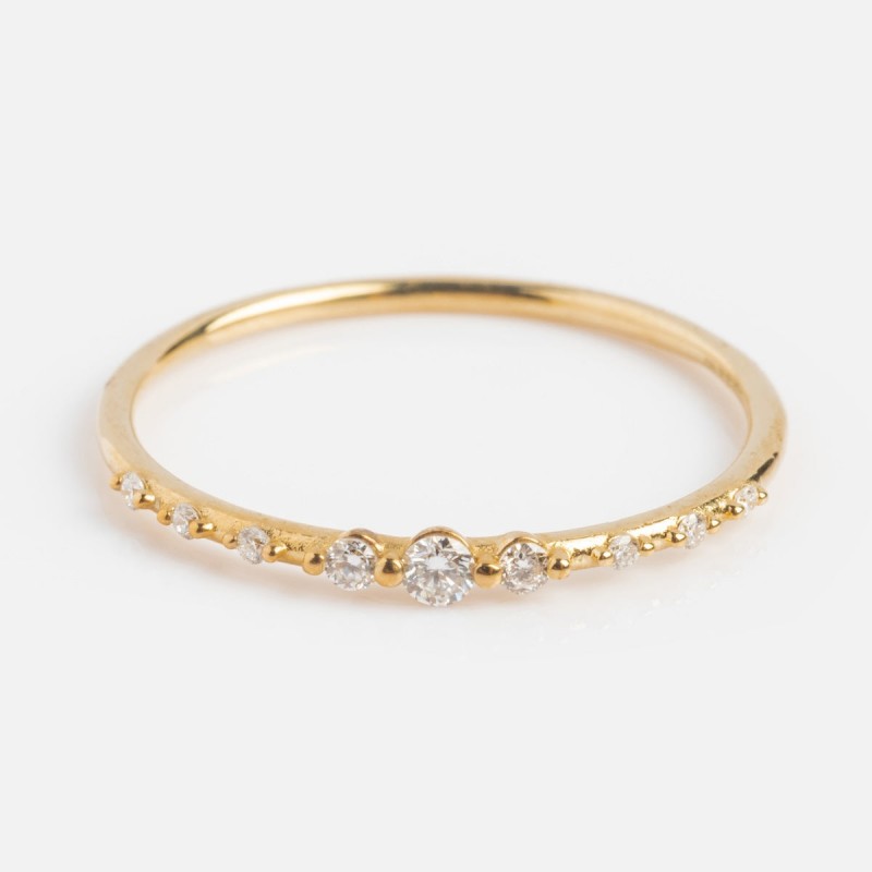Solid Gold Lab Diamond Sparkle Stacking Band
